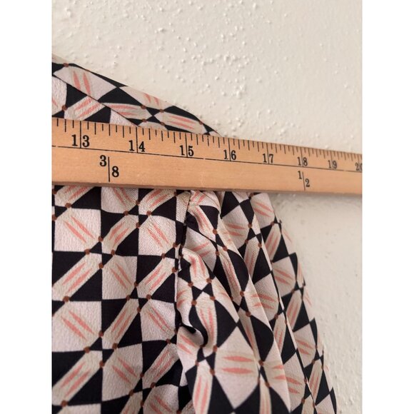 Fate Womens Boho Mix Media Balloon Sleeve Silky Blouse Size L - Picture 7 of 13